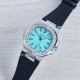 Swiss Copy Patek Philippe Nautilus 5711 Tiffany Blue Dial Diamond Bezel Black Leather Watch (4)_th.jpg